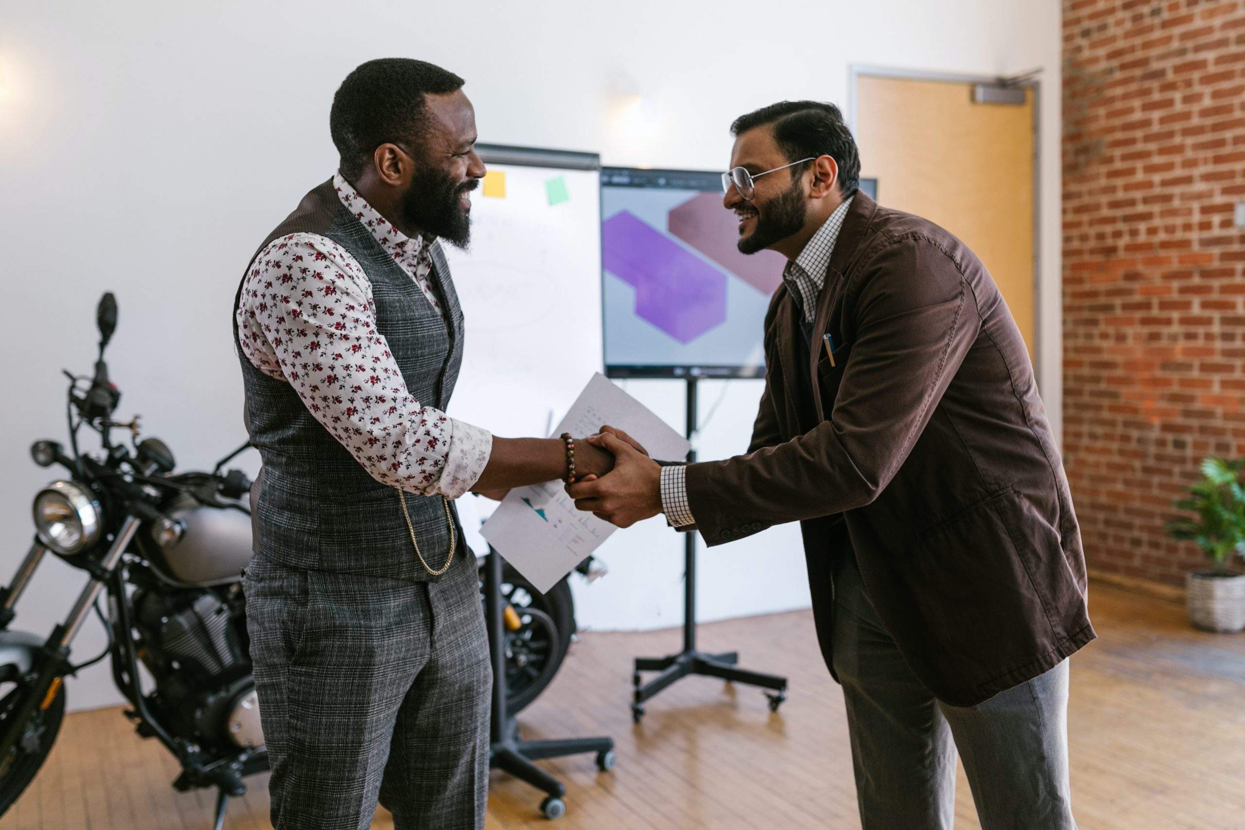 A handshake between two businessmen